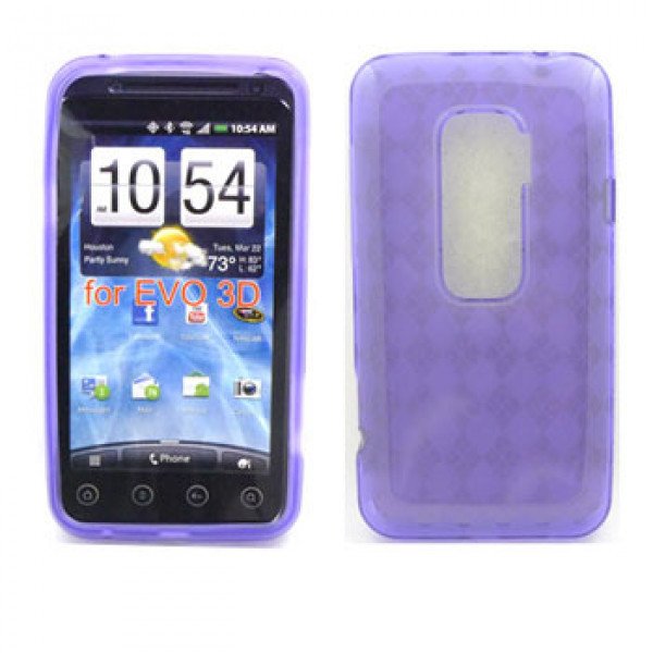 Wholesale Gel Case  for HTC Evo 3D(Purple)